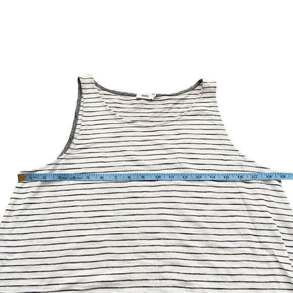 Vince Black and White Striped Tank Top 100% Cotton in Size Large - Picture 10 of 10
